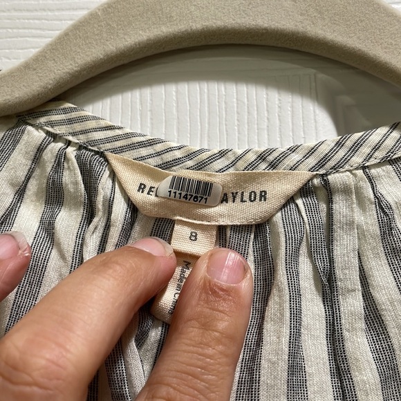 Rebecca Taylor Striped Ruffle Sleeveless Top 8 - Picture 3 of 8